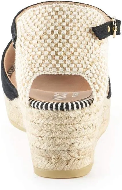 VISCATA Cavall Espadrille Canvas Low Wedges Spain Handmade 2” Heel Women's Open Toe Sandals with Breathable Organic Cotton Canvas and 100% Natural Jute Midsole for all Occasions: Casual, Work, Party