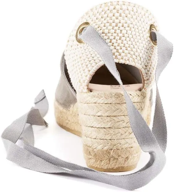 VISCATA Fosca Suede Wedge Handmade 2 ½” Heel Women's Sandals with Extra Cushioned Inner Sole, Soft Ankle Ties, and 100% Natural Jute Midsole for Comfort and Style