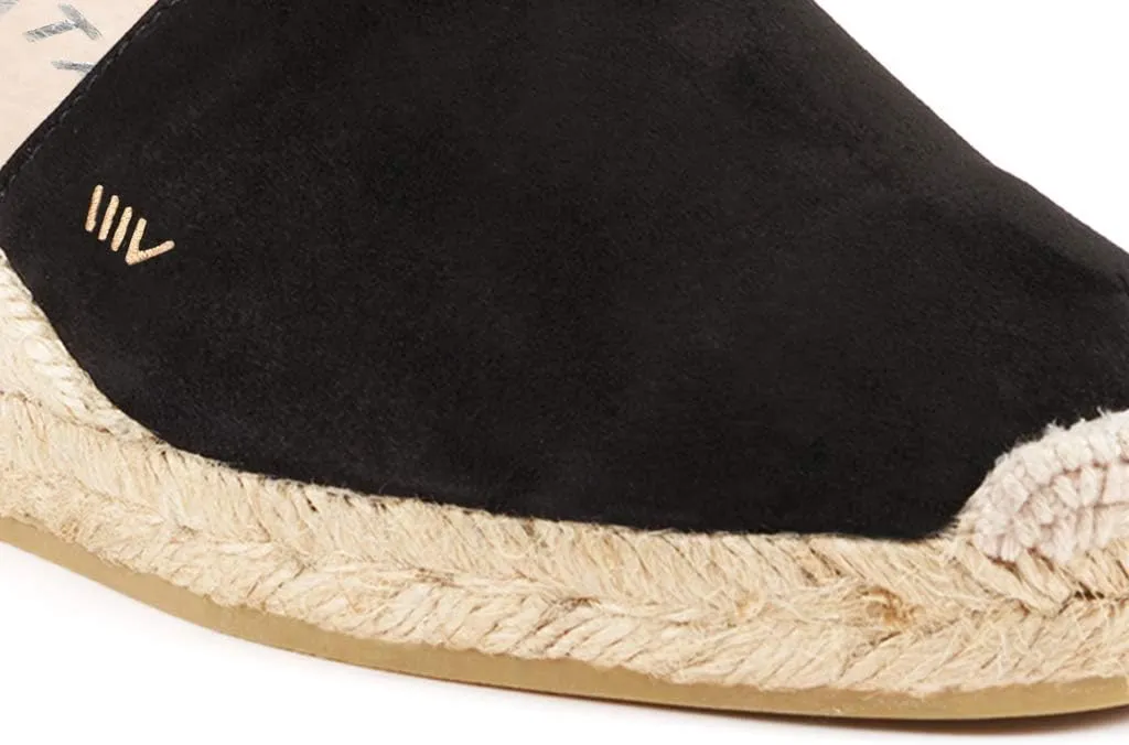 VISCATA Fosca Suede Wedge Handmade 2 ½” Heel Women's Sandals with Extra Cushioned Inner Sole, Soft Ankle Ties, and 100% Natural Jute Midsole for Comfort and Style