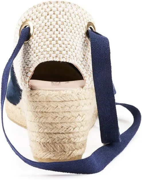 VISCATA Fosca Suede Wedge Handmade 2 ½” Heel Women's Sandals with Extra Cushioned Inner Sole, Soft Ankle Ties, and 100% Natural Jute Midsole for Comfort and Style