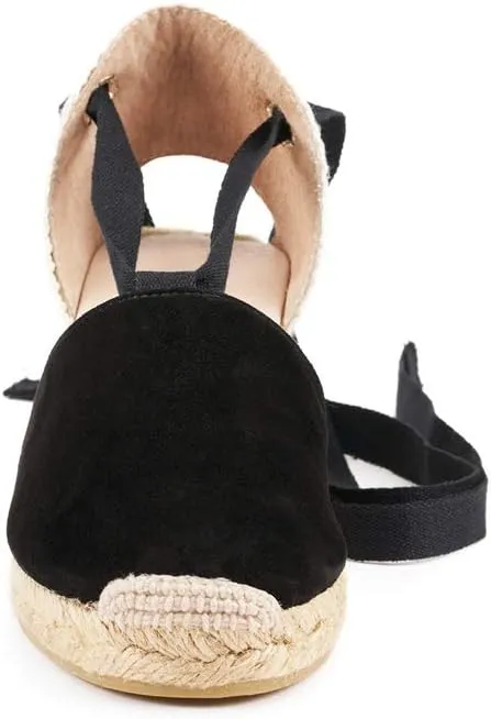 VISCATA Fosca Suede Wedge Handmade 2 ½” Heel Women's Sandals with Extra Cushioned Inner Sole, Soft Ankle Ties, and 100% Natural Jute Midsole for Comfort and Style