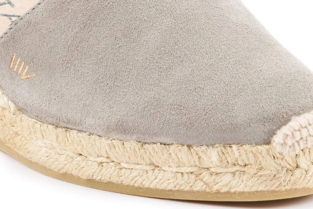 VISCATA Fosca Suede Wedge Handmade 2 ½” Heel Women's Sandals with Extra Cushioned Inner Sole, Soft Ankle Ties, and 100% Natural Jute Midsole for Comfort and Style