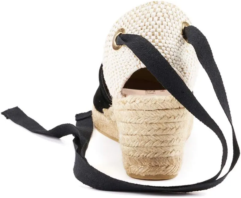 VISCATA Fosca Suede Wedge Handmade 2 ½” Heel Women's Sandals with Extra Cushioned Inner Sole, Soft Ankle Ties, and 100% Natural Jute Midsole for Comfort and Style
