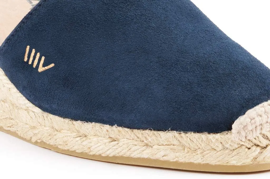 VISCATA Fosca Suede Wedge Handmade 2 ½” Heel Women's Sandals with Extra Cushioned Inner Sole, Soft Ankle Ties, and 100% Natural Jute Midsole for Comfort and Style