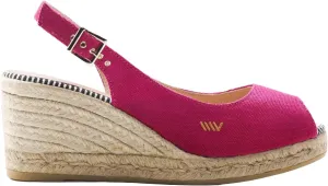 VISCATA Gavina Canvas Slingback Wedge with Ankle Strap Handmade 2 ½” Heel Women's Sandals with Breathable Organic Cotton Canvas and 100% Natural Jute Midsole for all Casual Occasions