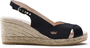 Viscata Llansa Canvas Wedge with Elegant Buckle Flattering 2 ½” Slingback Heel Women's Sandals with Breathable Organic Cotton Canvas and 100% Natural Jute Midsole for all Casual Occasions