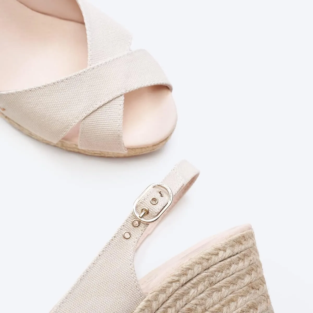 Viscata Llansa Canvas Wedge with Elegant Buckle Flattering 2 ½” Slingback Heel Women's Sandals with Breathable Organic Cotton Canvas and 100% Natural Jute Midsole for all Casual Occasions