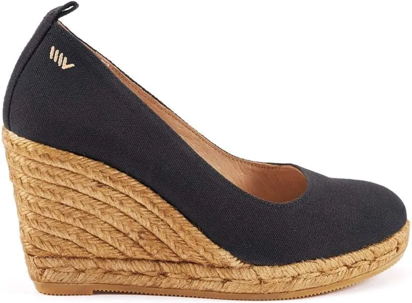 Viscata Marquesa Espadrille Canvas Wedges Spain Handmade 3 ½” Heel Women's Pumps with Breathable Organic Cotton Canvas and 100% Natural Jute Midsole for All Occasions: Casual, Work, Party