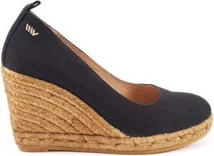 Viscata Marquesa Espadrille Canvas Wedges Spain Handmade 3 ½” Heel Women's Pumps with Breathable Organic Cotton Canvas and 100% Natural Jute Midsole for All Occasions: Casual, Work, Party