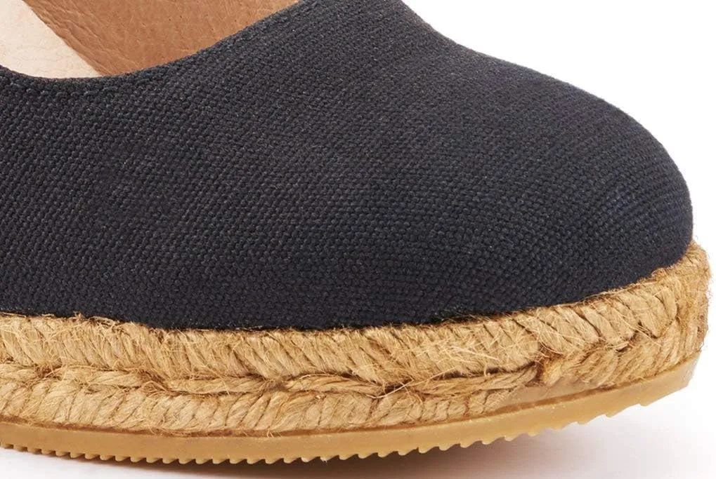Viscata Marquesa Espadrille Canvas Wedges Spain Handmade 3 ½” Heel Women's Pumps with Breathable Organic Cotton Canvas and 100% Natural Jute Midsole for All Occasions: Casual, Work, Party