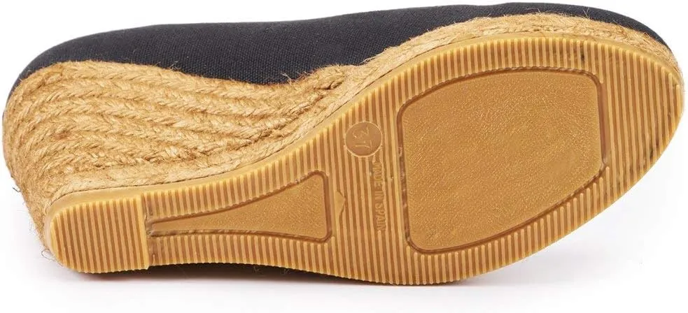 Viscata Marquesa Espadrille Canvas Wedges Spain Handmade 3 ½” Heel Women's Pumps with Breathable Organic Cotton Canvas and 100% Natural Jute Midsole for All Occasions: Casual, Work, Party