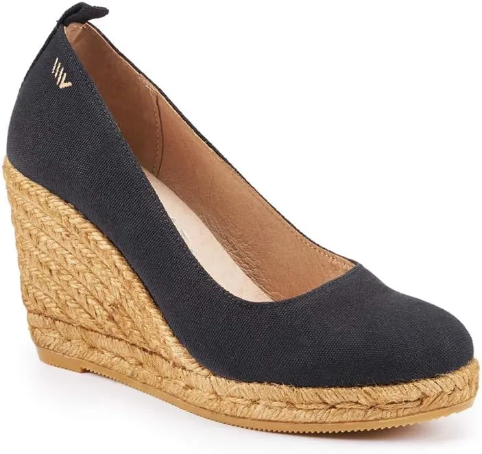 Viscata Marquesa Espadrille Canvas Wedges Spain Handmade 3 ½” Heel Women's Pumps with Breathable Organic Cotton Canvas and 100% Natural Jute Midsole for All Occasions: Casual, Work, Party