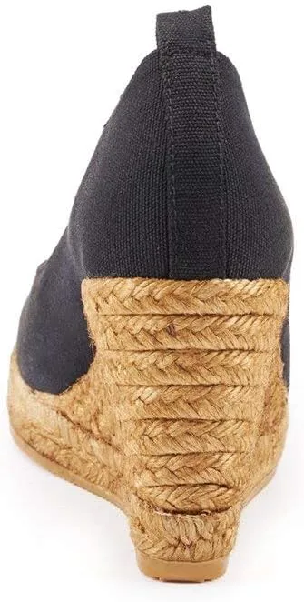 Viscata Marquesa Espadrille Canvas Wedges Spain Handmade 3 ½” Heel Women's Pumps with Breathable Organic Cotton Canvas and 100% Natural Jute Midsole for All Occasions: Casual, Work, Party