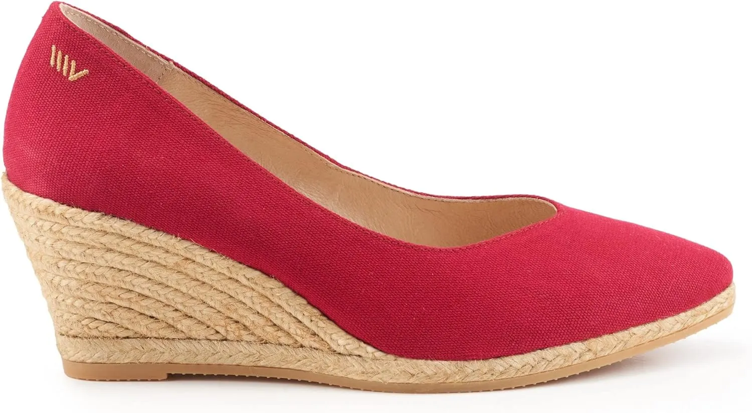 VISCATA Roses Espadrille Canvas Wedges Spain Handmade 2 ½” Heel Woman Wedge Pumps with Organic Cotton Canvas and 100% Natural Jute Midsole for All Occasions: Casual, Work, Party
