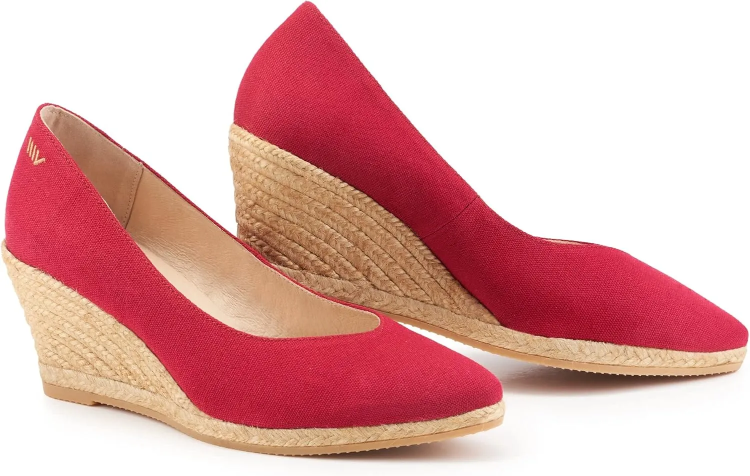 VISCATA Roses Espadrille Canvas Wedges Spain Handmade 2 ½” Heel Woman Wedge Pumps with Organic Cotton Canvas and 100% Natural Jute Midsole for All Occasions: Casual, Work, Party