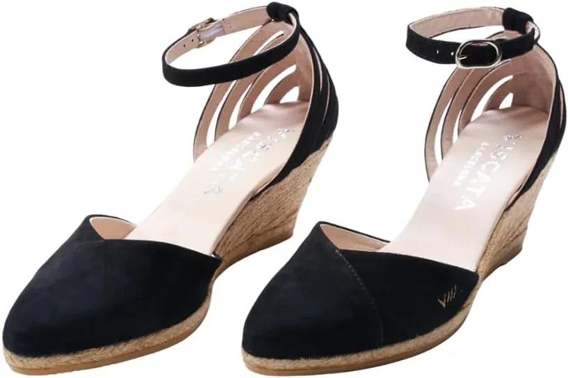 Viscata Ullastret Espadrille Suede Wedges Spain Handmade 2 ½” Heel Women's Sandals with Premium Suede Upper and 100% Natural Jute Midsole for all Occasions: Casual, Work, Party