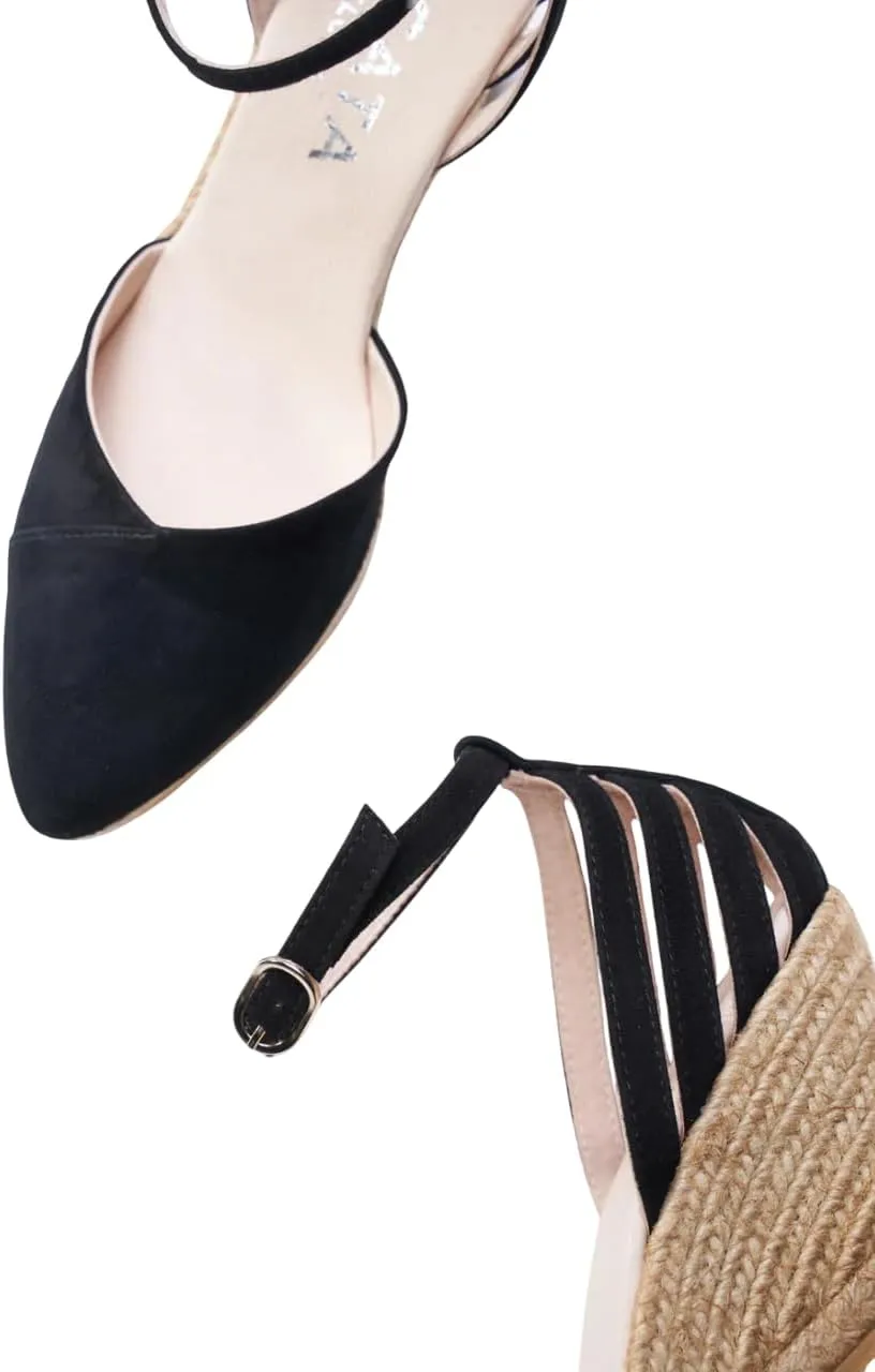 Viscata Ullastret Espadrille Suede Wedges Spain Handmade 2 ½” Heel Women's Sandals with Premium Suede Upper and 100% Natural Jute Midsole for all Occasions: Casual, Work, Party