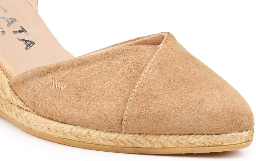 Viscata Ullastret Espadrille Suede Wedges Spain Handmade 2 ½” Heel Women's Sandals with Premium Suede Upper and 100% Natural Jute Midsole for all Occasions: Casual, Work, Party