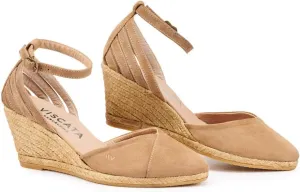 Viscata Ullastret Espadrille Suede Wedges Spain Handmade 2 ½” Heel Women's Sandals with Premium Suede Upper and 100% Natural Jute Midsole for all Occasions: Casual, Work, Party