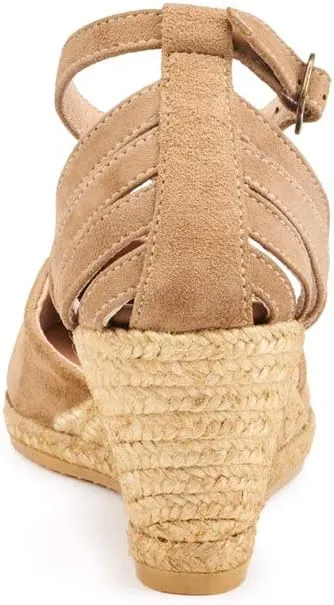 Viscata Ullastret Espadrille Suede Wedges Spain Handmade 2 ½” Heel Women's Sandals with Premium Suede Upper and 100% Natural Jute Midsole for all Occasions: Casual, Work, Party