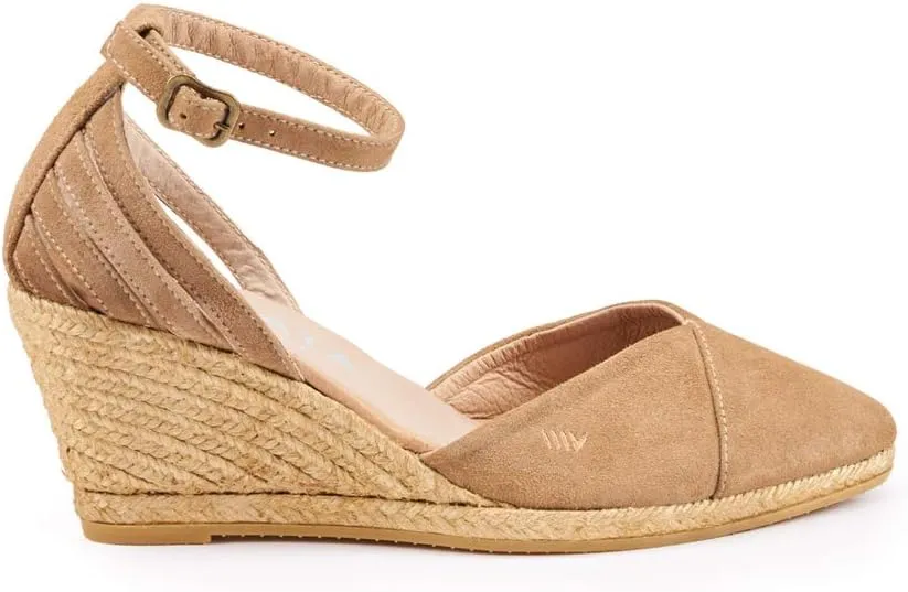 Viscata Ullastret Espadrille Suede Wedges Spain Handmade 2 ½” Heel Women's Sandals with Premium Suede Upper and 100% Natural Jute Midsole for all Occasions: Casual, Work, Party