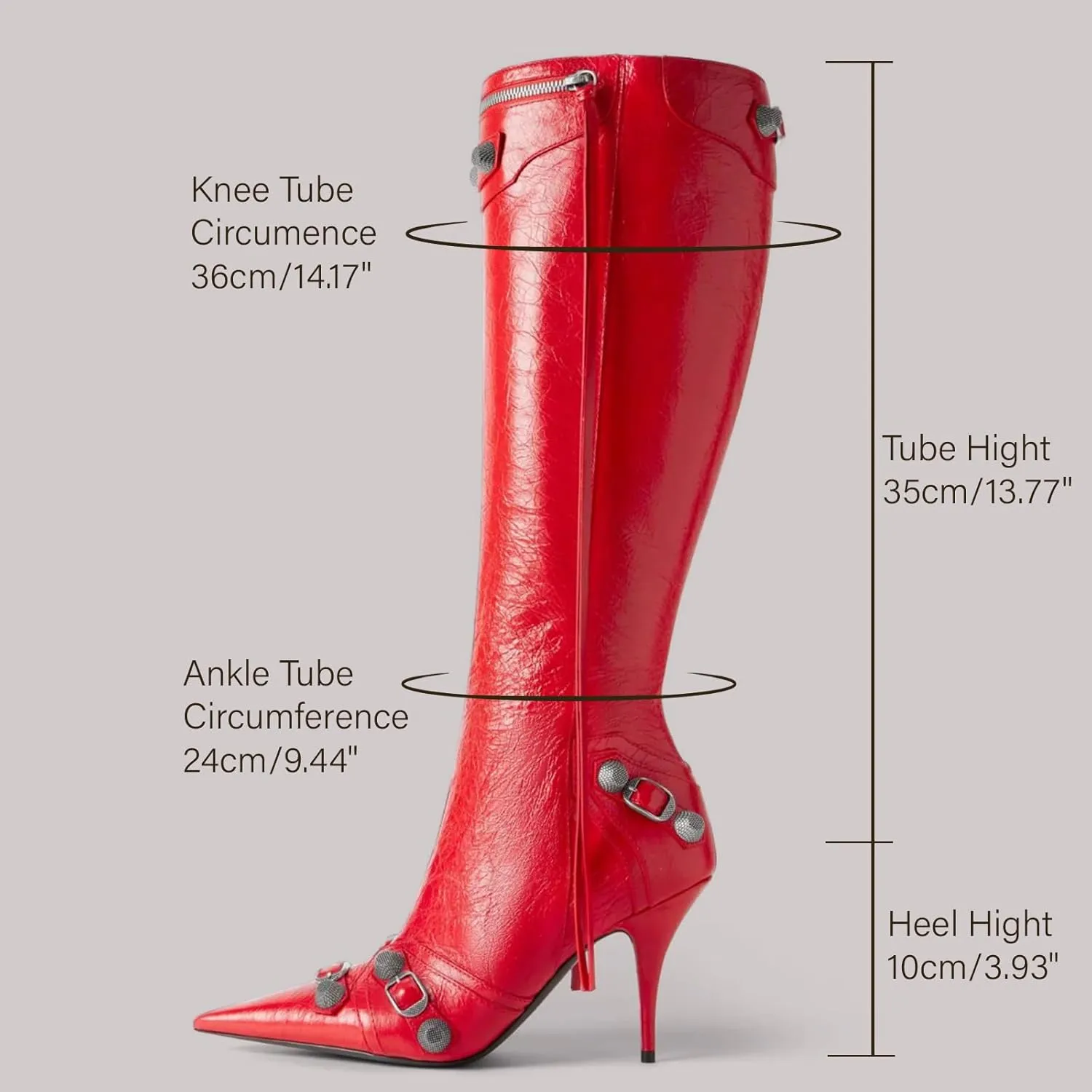 VOMIRA Knee High Boots Sexy Pointed Toe Rivets Tassels Stilettos High Heels Fashion Party Dressy Stripper Heels for Women