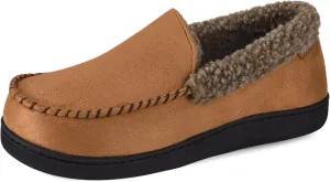VONMAY Men's Moccasin Slippers Fuzzy Warm House Shoes Fleece Memory Foam Indoor Outdoor