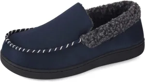VONMAY Men's Moccasin Slippers Fuzzy Warm House Shoes Fleece Memory Foam Indoor Outdoor