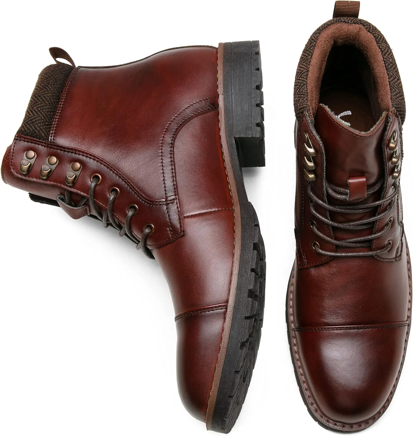 Vostey Mens Boots Motorcycle Casual Boots for Men Zipper Fashion Chukka Boots Mens
