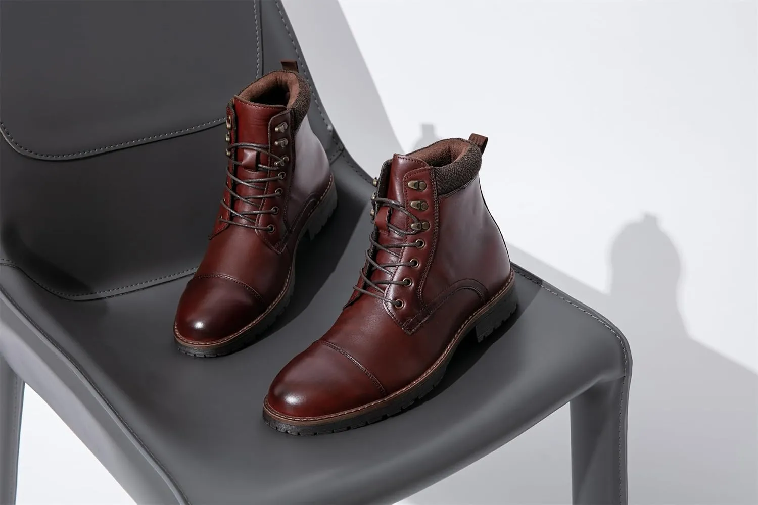Vostey Mens Boots Motorcycle Casual Boots for Men Zipper Fashion Chukka Boots Mens