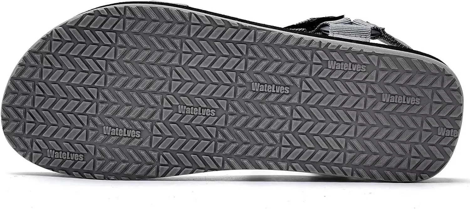 WateLves Men's Sandals Hiking-Sport-Sandals with Adjustable Webbing Lightweight Water-Athletic-Beach-Sandals for Walking-Fishing-Travel-Trekking-Camping