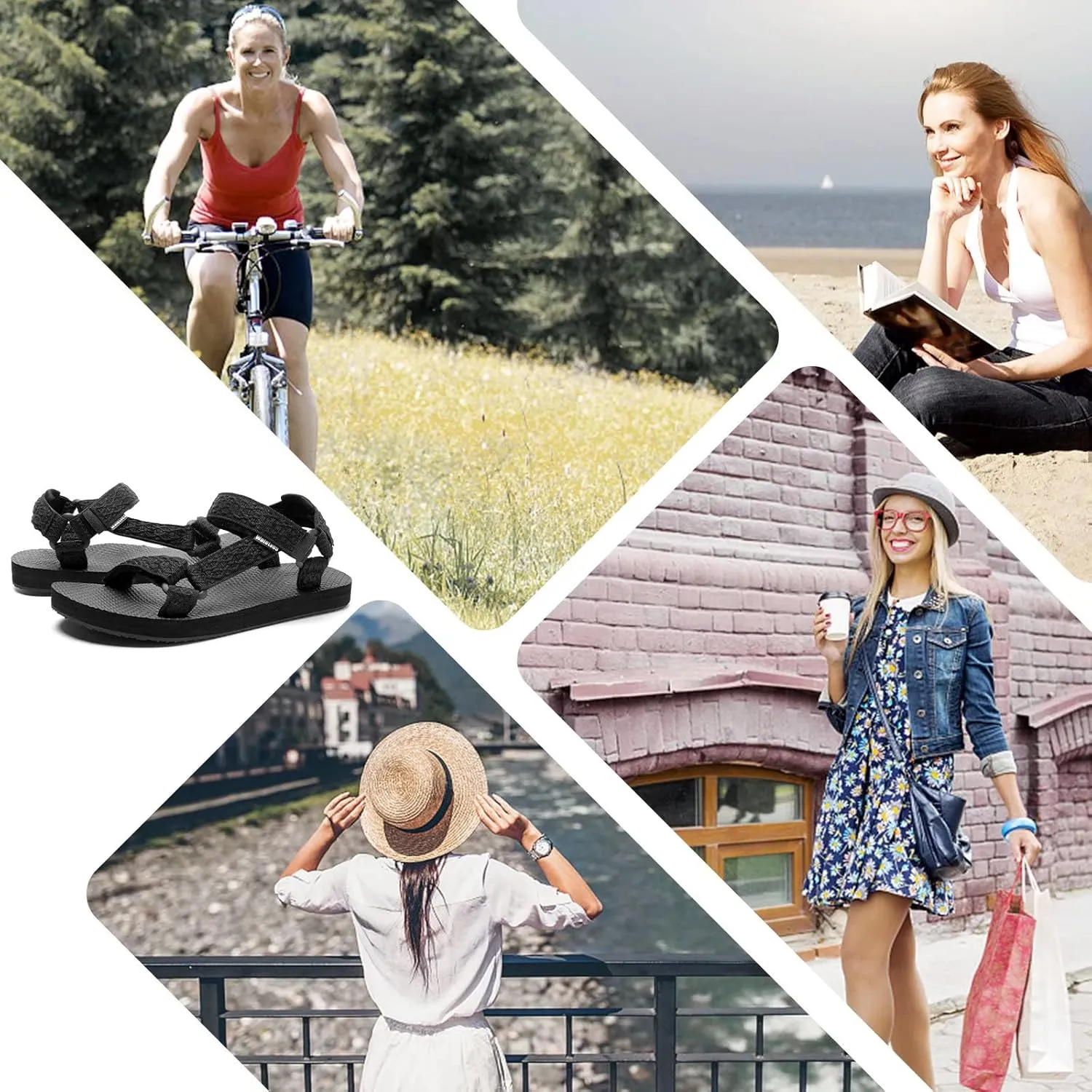 WateLves Womens-Sport-Sandals Outdoor Hiking Sandals with-Arch-Support Comfortable Webbing-Water-Athletic Beach-Sandals for Travel-Walking-Trekking-Camping