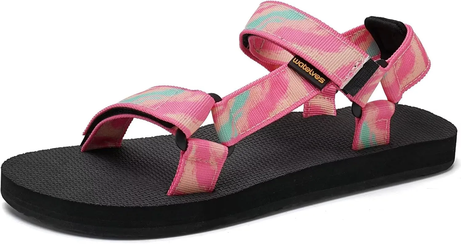 WateLves Womens-Sport-Sandals Outdoor Hiking Sandals with-Arch-Support Comfortable Webbing-Water-Athletic Beach-Sandals for Travel-Walking-Trekking-Camping