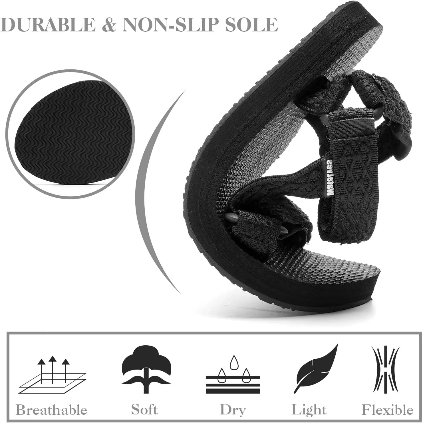 WateLves Womens-Sport-Sandals Outdoor Hiking Sandals with-Arch-Support Comfortable Webbing-Water-Athletic Beach-Sandals for Travel-Walking-Trekking-Camping