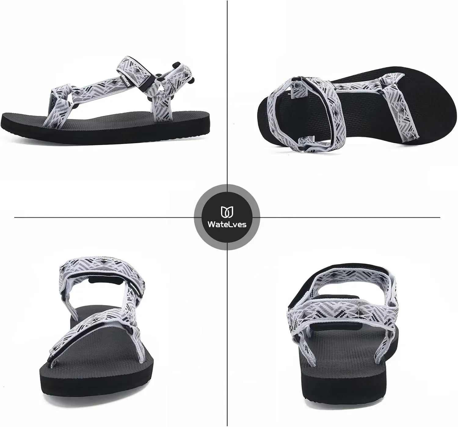 WateLves Womens-Sport-Sandals Outdoor Hiking Sandals with-Arch-Support Comfortable Webbing-Water-Athletic Beach-Sandals for Travel-Walking-Trekking-Camping