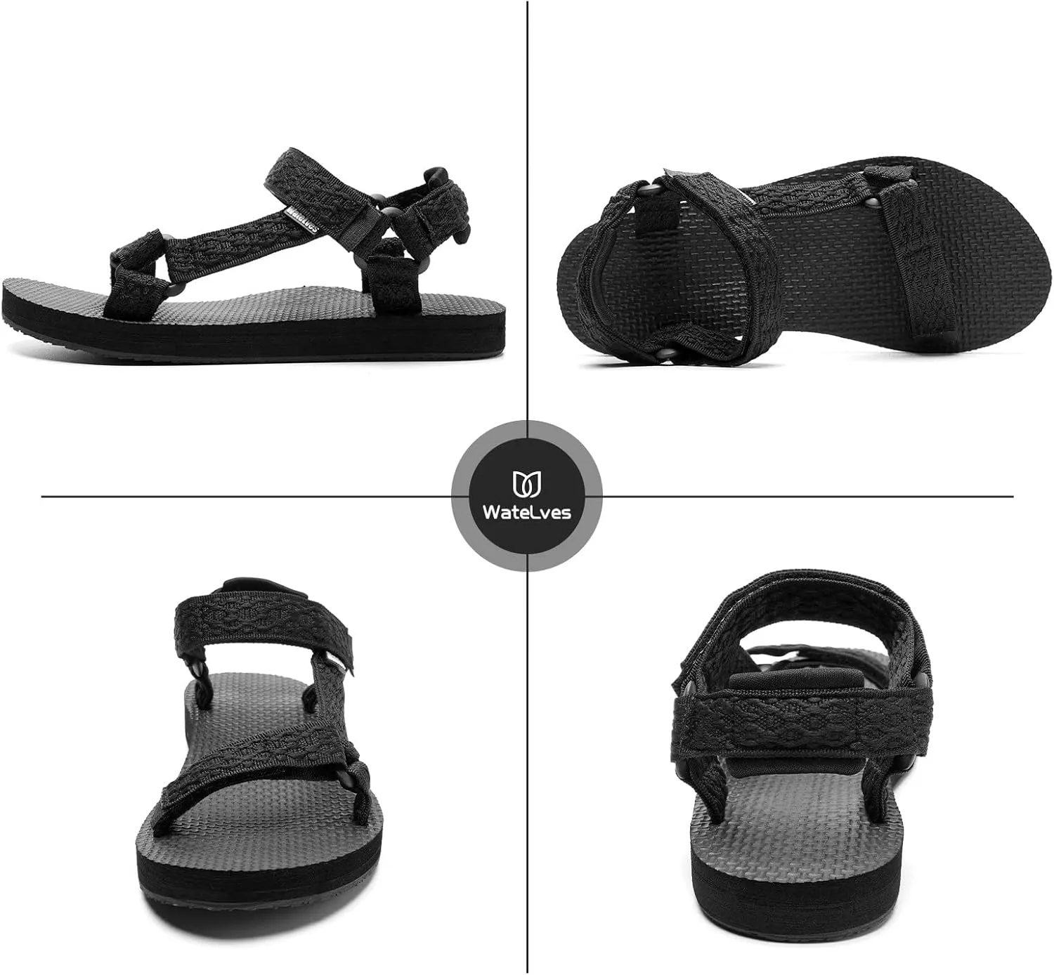 WateLves Womens-Sport-Sandals Outdoor Hiking Sandals with-Arch-Support Comfortable Webbing-Water-Athletic Beach-Sandals for Travel-Walking-Trekking-Camping