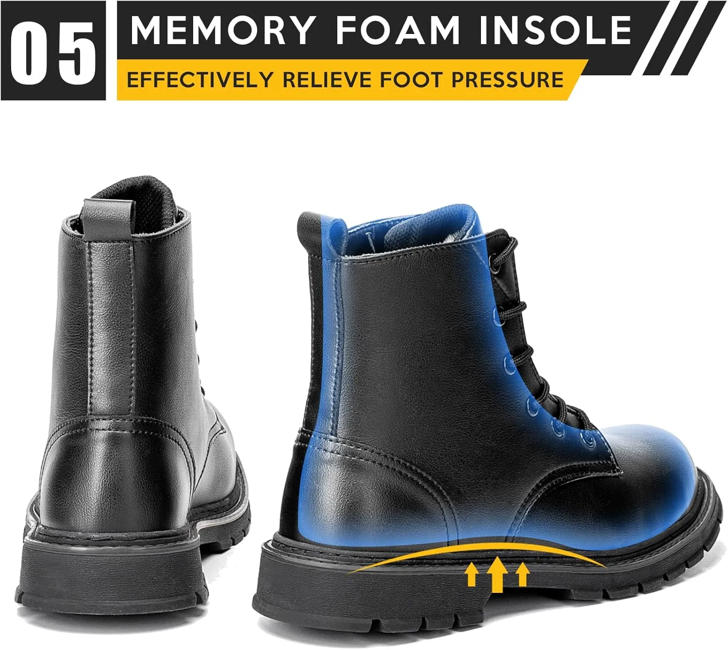 Waterproof Steel/Composite Toe Boots for Women Men, 6" Comfortable Work Boots Slip-resistant Safety Toe Construction Shoes
