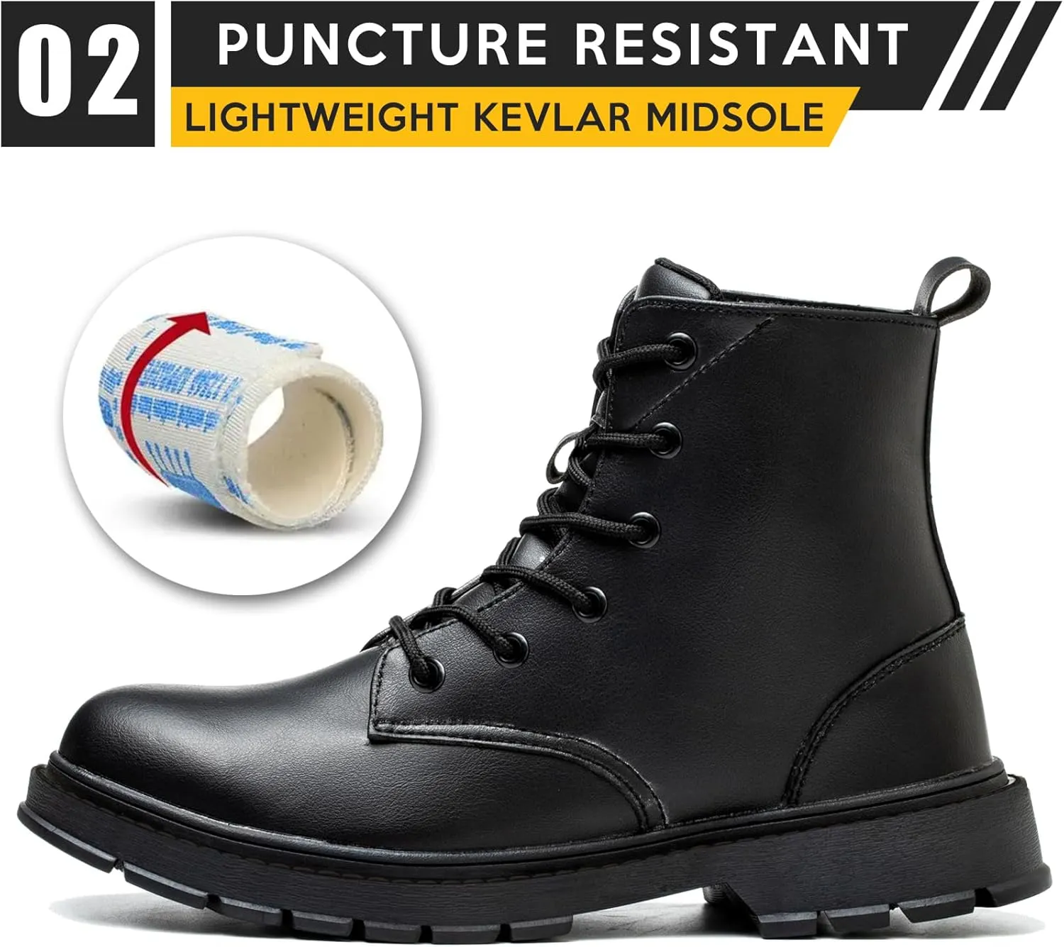 Waterproof Steel/Composite Toe Boots for Women Men, 6" Comfortable Work Boots Slip-resistant Safety Toe Construction Shoes