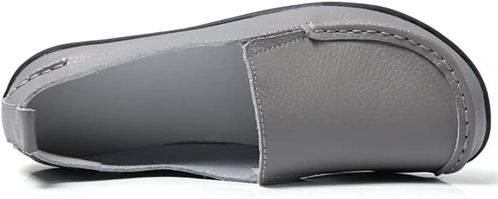 WERWAES Ladies Moccasin Shoes Comfortable Leather Loafers Wild Fashion Soft Shoes Nurse Breathable Driving Shoes