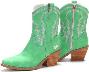 Western Cowgirl Ankle Boot for Women with Embroidered Comfy Fashion Vintage Boot Wide Calf Horse Riding Pointed Toe Cowgirl Short Booties