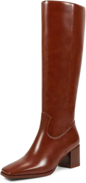 wetkiss Knee High Boots for Women GoGo Boots with Chunky Heel, Square Toe and Side Zipper Design Fashion Dress Boots