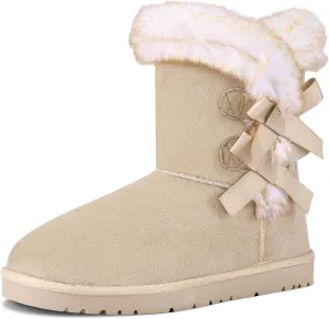 WFL Women Snow Boots Classic Mid-calf Fur Lining Fashion Winter Boots