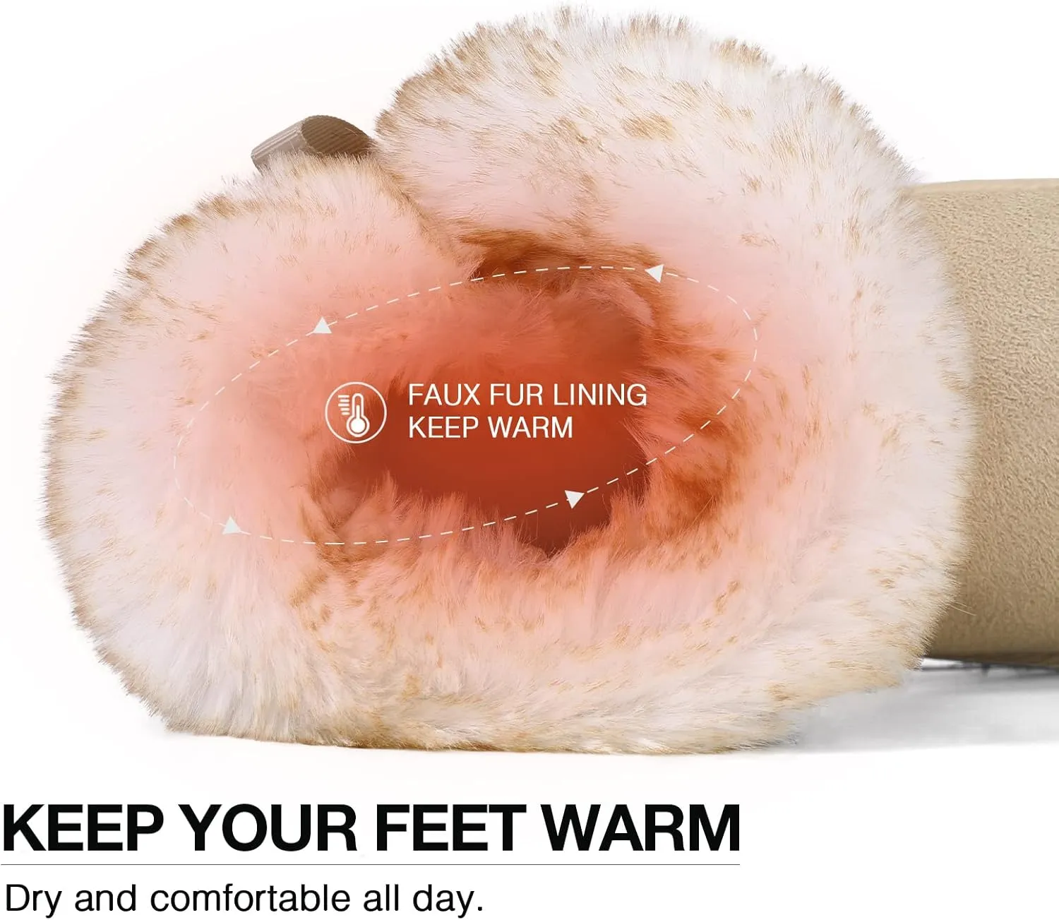 WFL Women Snow Boots Classic Mid-calf Fur Lining Fashion Winter Boots