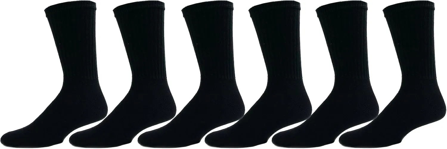 Winterlace 72 Pairs 80% Cotton Crew Socks Men Women, Athletic Casual Moisture Wicking Bulk Pack Sport