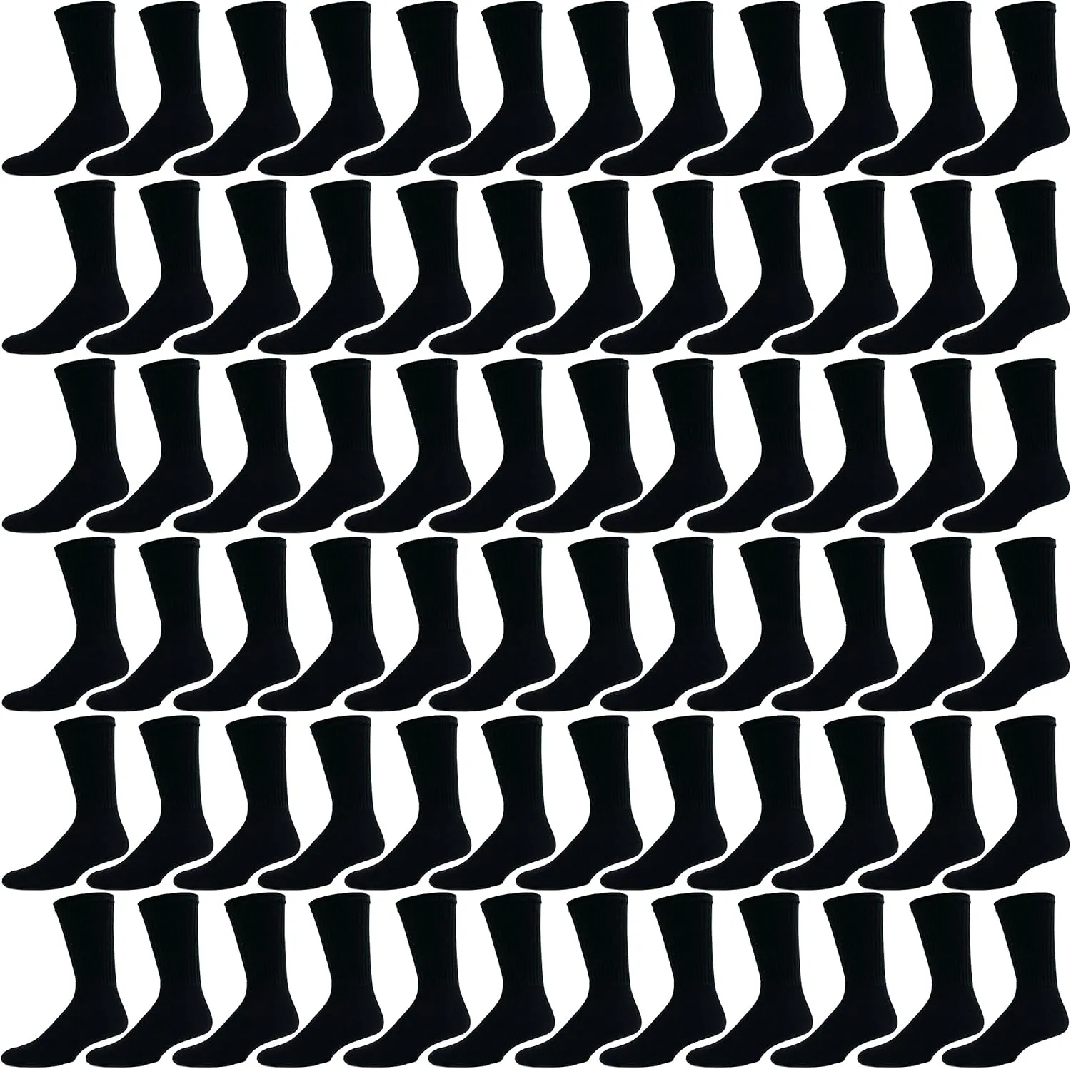 Winterlace 72 Pairs 80% Cotton Crew Socks Men Women, Athletic Casual Moisture Wicking Bulk Pack Sport