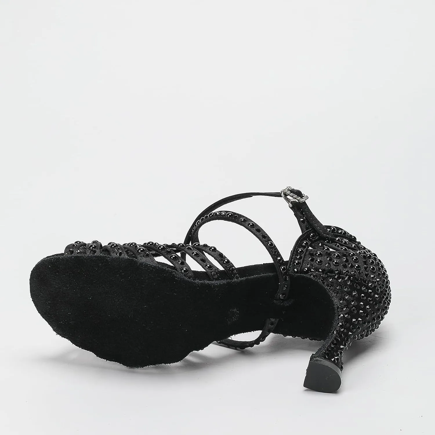 Women Ballroom Dance Shoes Diamond-Studded Fashion High Heel Sandals Latin Salsa Practice Performance Shoes