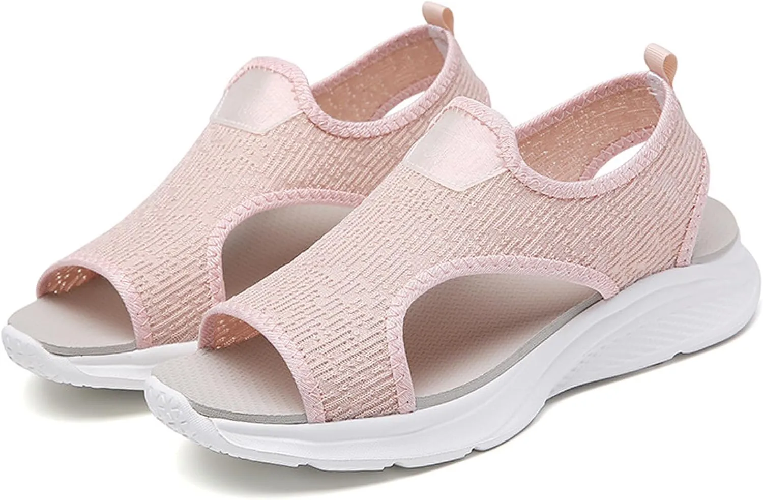 Women Orthopedic Wedges Slingback Sport Sandals Summer Mesh Breathable Fish Mouth Slip-ons Lightw Arch Support Open Toe Platform Sandals