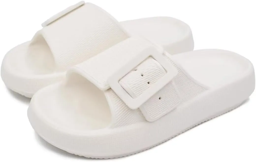 Women Pillow Sandals with Soft Thick Sole Non-slip Shower Sandals Cushioned Thick Sole Slippers