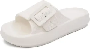 Women Pillow Sandals with Soft Thick Sole Non-slip Shower Sandals Cushioned Thick Sole Slippers