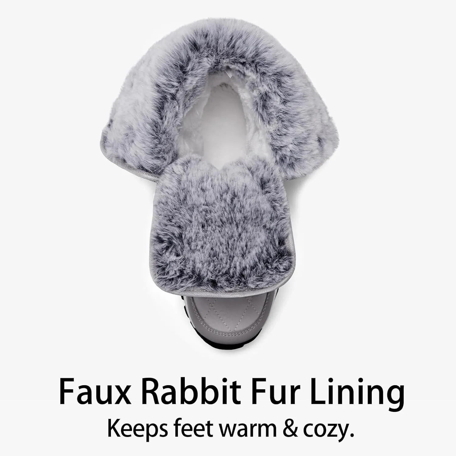 Women Snow Boots Lace up with Waterproof Warm Fur Lined Mid-Calf Outdoor Winter Boots Cold Weather Comfortable Boots for Women